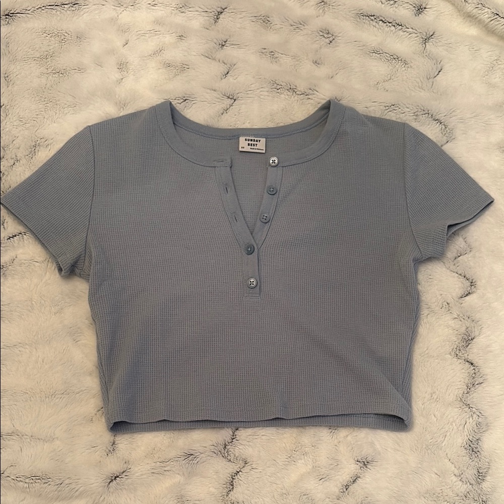Light Blue Cropped Top